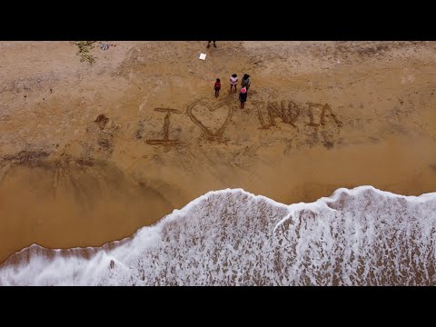 Kids Enjoying in ECR Beach | Aerial View | 4K | DJI Mini 2 | Drone Shot