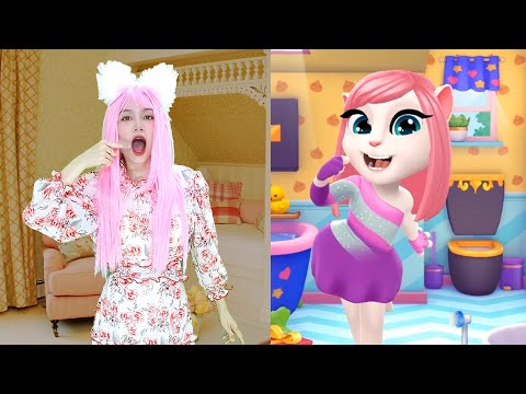 The Best Angela Imitation Girl - My Talking Angela 2 In Real Life