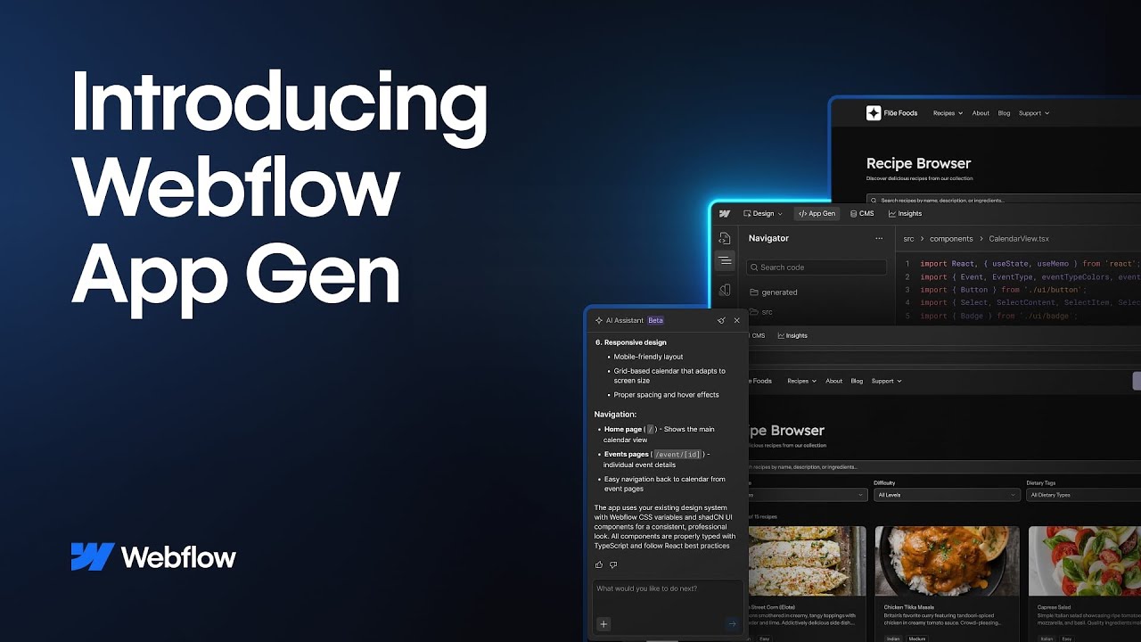 How to Go from Prompt to Production with Webflow App Gen (Full AI App Builder Demo)