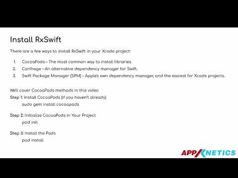 RxSwift | Getting Started + Installation