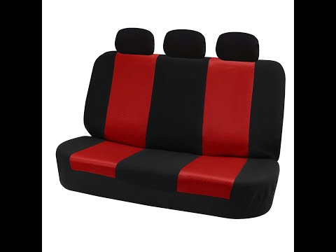 Solid Rear Bench Car Seat Cover Installation for Sedan Truck SUV-FH Group®