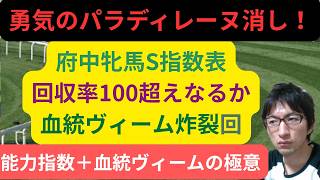 [競馬/能力指数 ]府中牝馬S　勇気のパラディレーヌ切り！？本命は阪神牝馬S組狙い