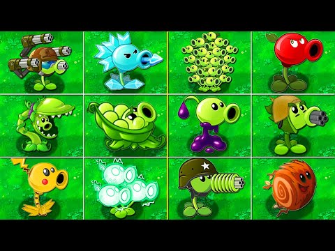 All PEA Plants LEVEL 999999 Power-Up! vs Big Wave Beach Final Boss in Plants vs Zombies 2 Mod