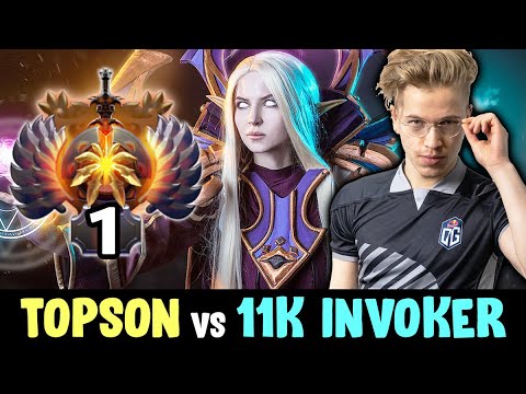 Topson picked THIS HERO vs 11,000 MMR Invoker — TOP-1 Rank