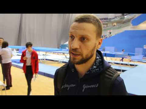 Ilya Grishunin (AZE) - 2018 Trampoline Europeans, interview after qualifications - in Russian!