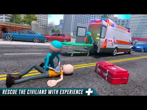 Stickman Ambulance Roof Jumping - Rooftop Stunts #ambulanceroofjumping #rescue #game