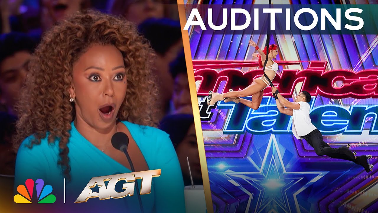 Jacqueline & Wagner's BRILLIANT Aerial Had Mel B On The EDGE Of Her SEAT! | Auditions | AGT 2025 - YouTube