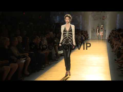 Models walk the runway during Nicole Miller - Runway - Sp...