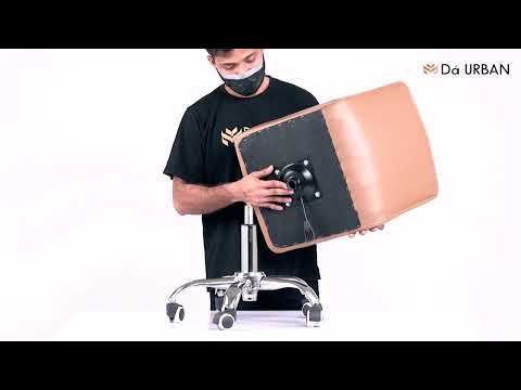 Da Urban Cadbury Height Adjustable Bar Stool With Wheels (White)