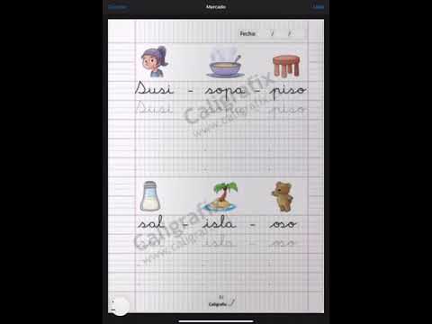 Caligrafía vertical palabras con s