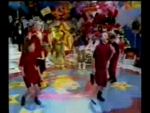 Trem da alegria canta "Pula corda" no Xou da Xuxa (Amanda,Rubinho,Juninho Bill)