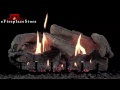 Empire 18" Stacked Aged Oak Refractory Ventless Natural Gas Log Set and Variable Flame Slope Glaze Burner