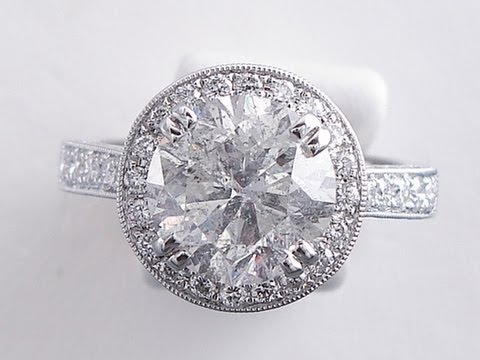 4.00 ctw Round Cut D I1 Diamond Engagement Rings - BigDiamondsUSA