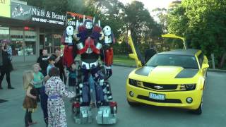 preview picture of video 'Optimus Prime arrives for Halloween!'