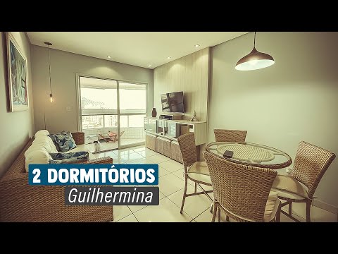Apartamento Mobiliado com 2 dormitórios à venda na Vila Guilhermina em Praia Grande/SP