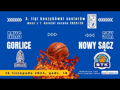 Mecz 3. ligi koszykówki seniorów: MKS Gorlice - STK Nowy Sącz (16 listopada 2025)