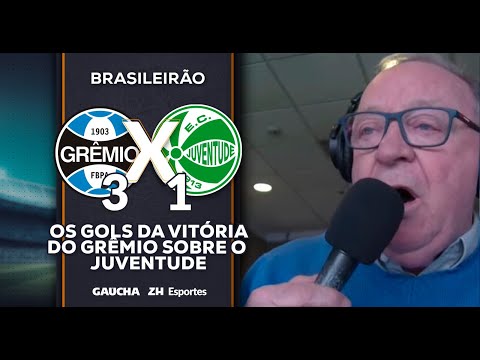 CARLOS VINICIUS' THREE GOALS IN THE VOICE OF PEDRO ERNESTO DENARDIN | GRÊMIO 3x1 JUVENTUDE | 10/2...