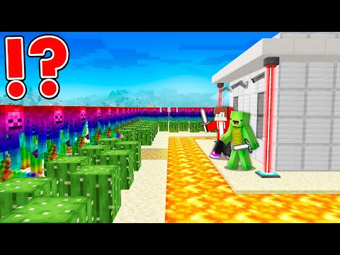 EPIC MINECRAFT BATTLE: 1000 Rainbow Wither Skeletons vs Security House!!