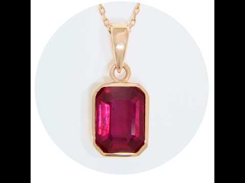 Pandantiv Aur Roz 14k Rubin Natural 2.58 ct Design Minimalist