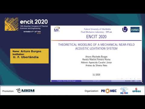 ENCIT 2020 - THEORETICAL MODELING OF A MECHANICAL NEAR-FIELD ACOUSTIC LEVITATION SYSTEM