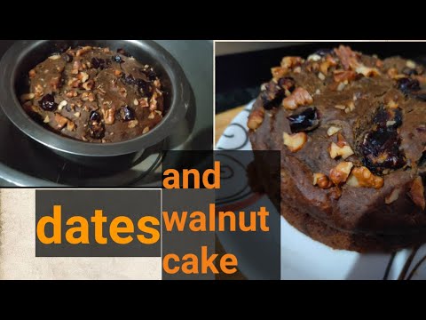Dates and walnut cake recipe/no oven ,no maida dates cake in cooker /nazee kitchen