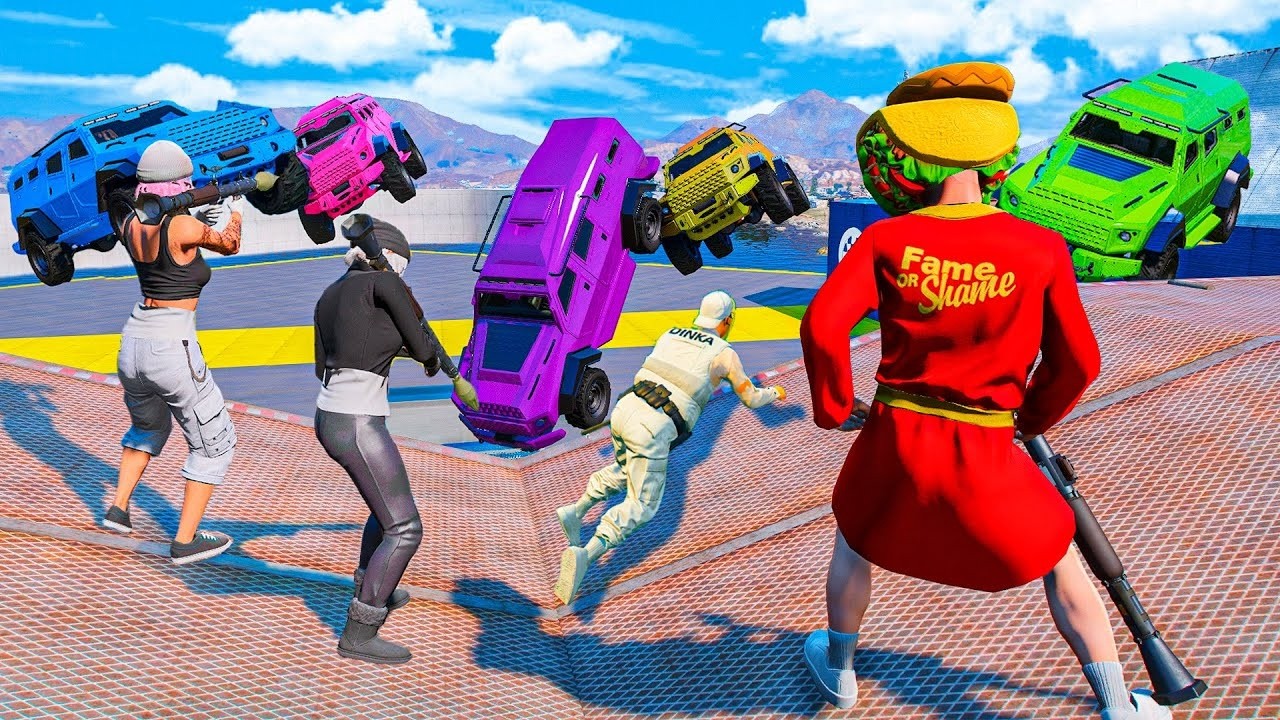 RPG vs COCHES BLINDADOS! TODOS A LA VEZ!! - GTA 5 ONLINE
