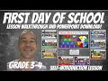 GREAT ESL LESSON First Day Of School Grade 3 4 Self Introductions