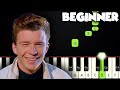 Never Gonna Give You Up - Rick Astley | BEGINNER PIANO TUTORIAL + SHEET MUSIC by Betacustic