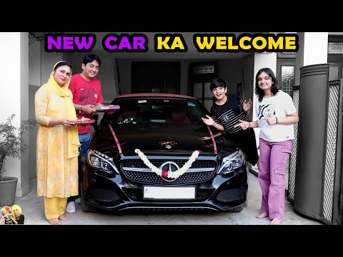 NEW CAR KA WELCOME | First ride in Mercedes C300 with family | Aayu and Pihu Show