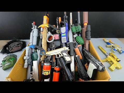 Box of Toys ! Army Military Toy Guns Realistic. Explosives and Dangerous Toy Guns