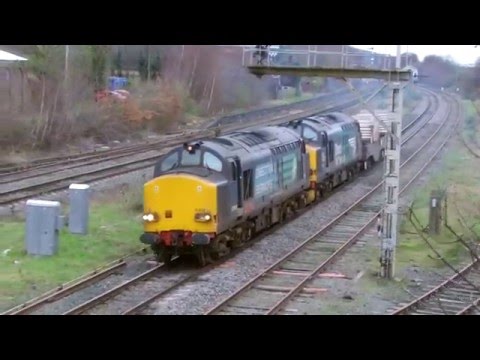 Holywell Junction 27.1.2016 - DRS 37610 & 37218 on Valley flasks - noisy clag when starting off