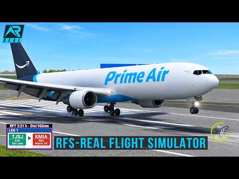 Prime Air Boeing 767F Full Flight ✈️ San Juan 🇵🇷 to Miami 🇺🇸 | Flight 7598 | Real Flight Simulator