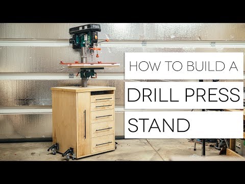 DIY Mobile Drill Press Stand || How To Build - Woodworking