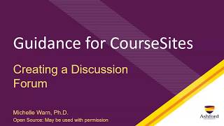 Creating a Discussion Forum in CourseSites