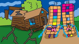 27 and 28 crying because their house destroyed | Numberblocks fanmade coloring story