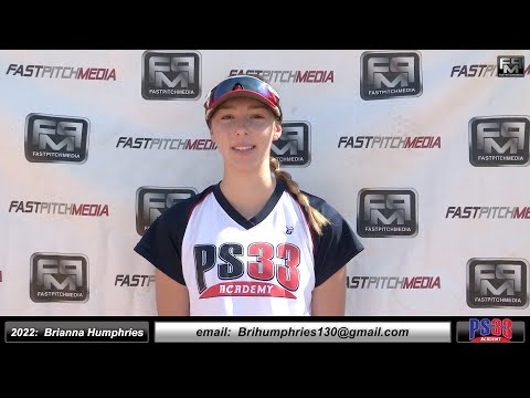2022 Brianna Humphries 3.5 GPA - Middle Infielder & Outfielder Softball Skills Video - PS33 Academy