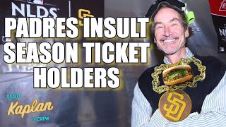 PADRES INSULT SEASON TICKET HOLDERS WITH CHEAP "APPRECIATION PARTY" AFTER EMBARRASSING SEASON