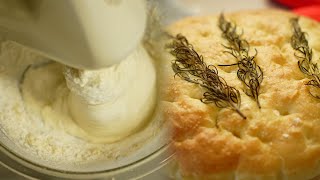 No-knead Focaccia made with an electric mixer