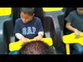 Boys getting scared on roller coaster 