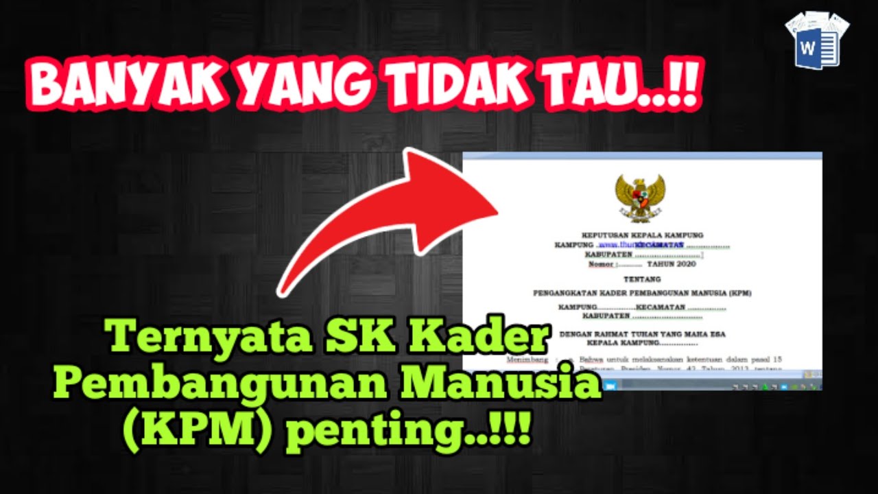 Example and how to make a village head decree (SK) for community development cadres (KPM) easily..!