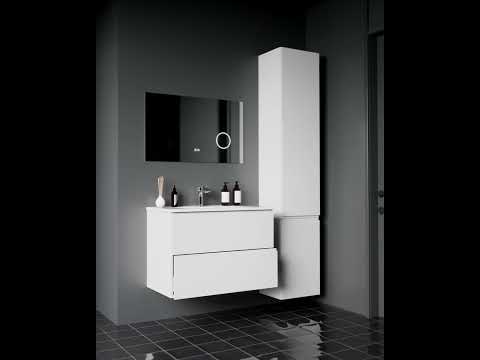 kielle Oudee - Skříňka včetně umyvadla, 80x55x46 cm, 2 zásuvky, lesklá bílá 50002S80