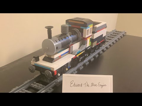 Lego Edward the blue engine.