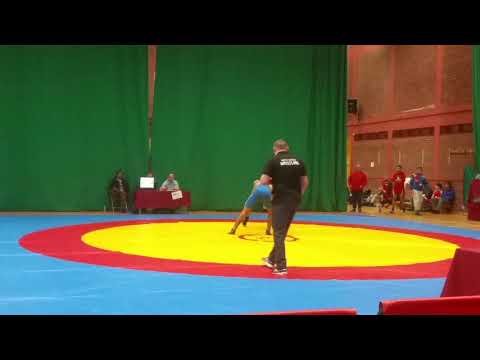 Abdullah Bhaijee for Legion Wrestling at the British Junior Wrestling Championships, 3 Dec 17 Bout 2