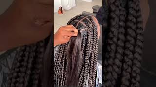 OMG this is the easiest way to do box braids #viral #hair #shortvideo #braids #shortsfeed #natural