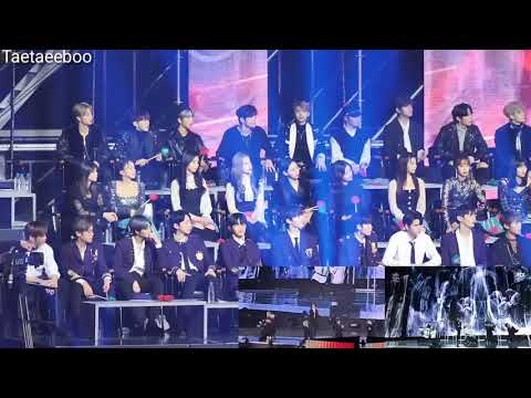 190106 WannaOne, Twice, Stay Kids, Reaktion To BTS - Fake Love @ GDA by FanCam