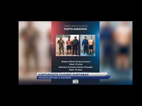 Capturan a dos hombres tras frustrado robo de motocicleta en La Paz Este.