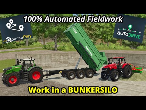 🟡 FS25 // Courseplay & Autodrive Forage harvesting & Bunkersilo work 2/2