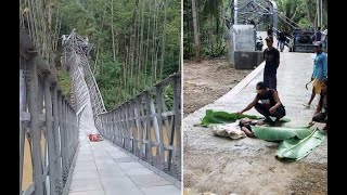 Jembatan Gantung di Semanten Pacitan Nyaris Putus, Dua Orang Luka-luka