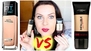 NEW L'oreal Infallible Foundation VS Maybelline Fit Me Matte