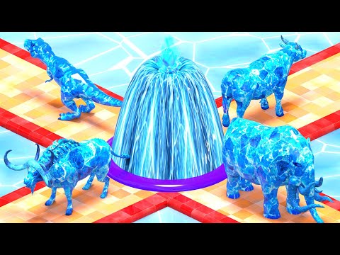 ANIMAL RACE Elephant,ox, Zebra, Tiger, Camel, T-rex, Horse, COW Planet Zoo Race Animal Running Race